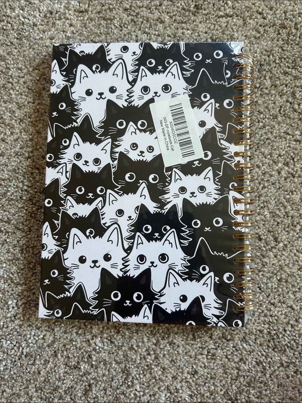 Target Black & White Cat Pattern Spiral Notebook